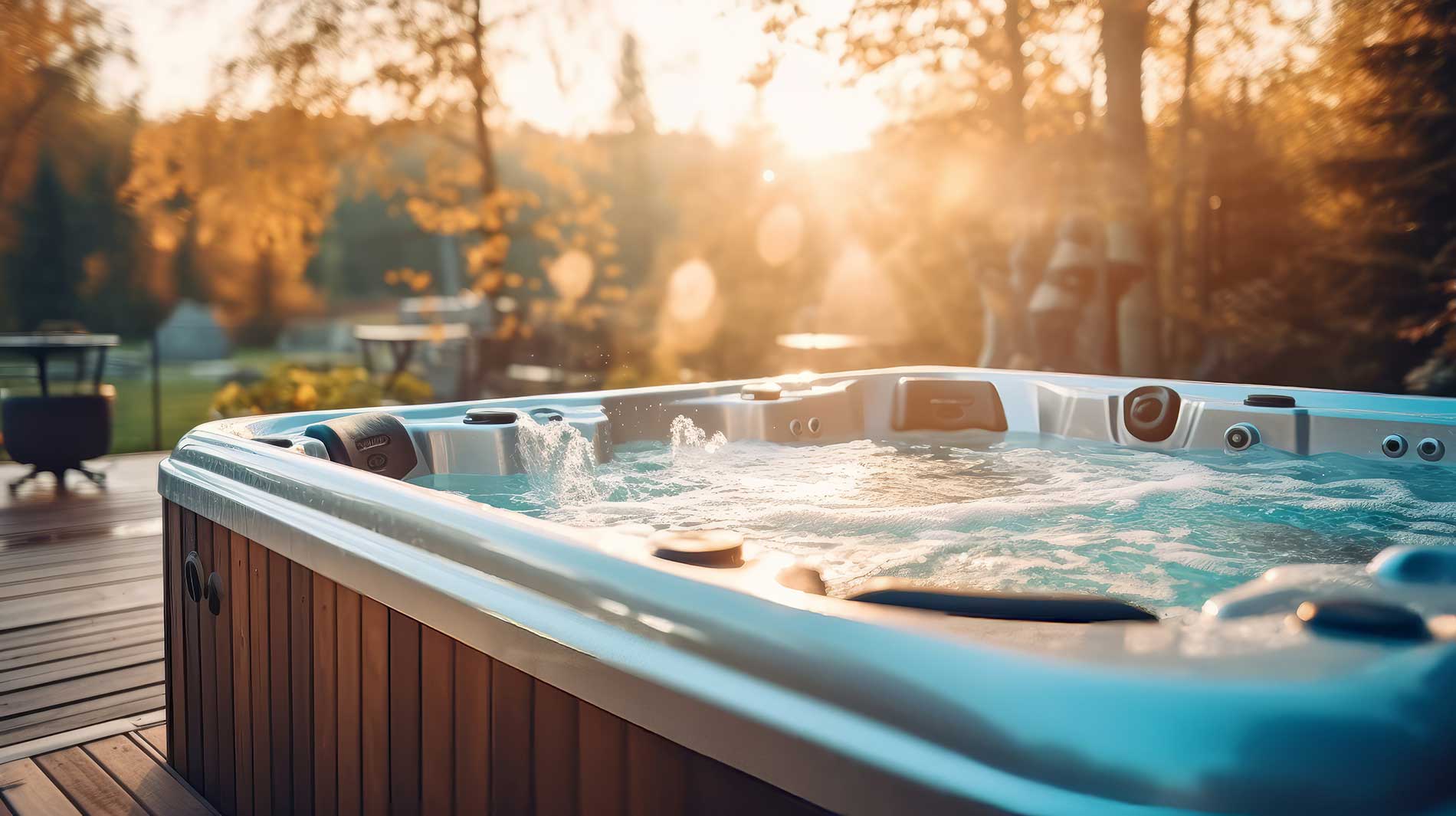 bubbling hot tub in a backyard - empirepoolandpatio